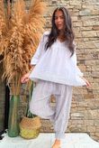 Prairie Pintuck Cotton Smock White